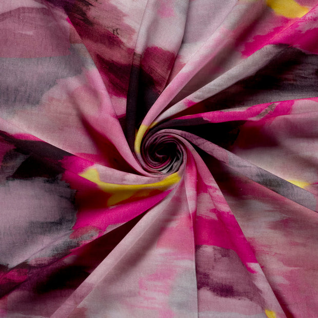 Gewebtes Viskose-Leinen fabrik Fuchsia bedruckt 