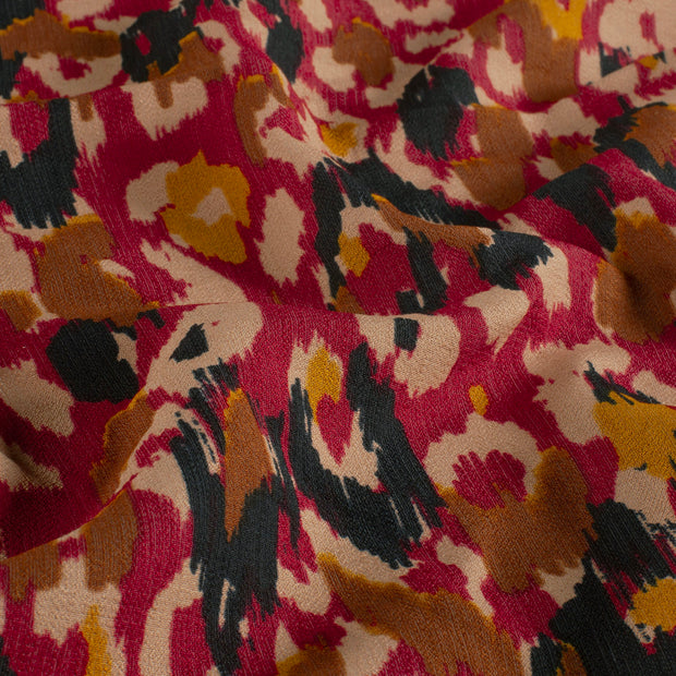 Viscose Nylon Ottoman stof Abstract Bordeaux