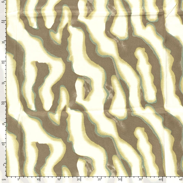 Viscosa Satén tela Abstracto Gris pardo