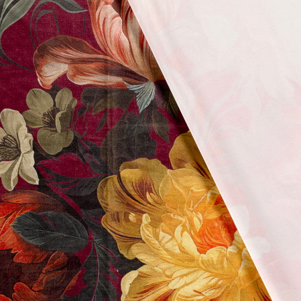 Velvet fabric Flowers digital printed 