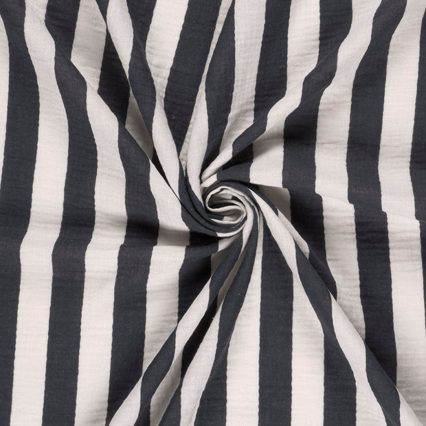Muslin fabric Navy printed 