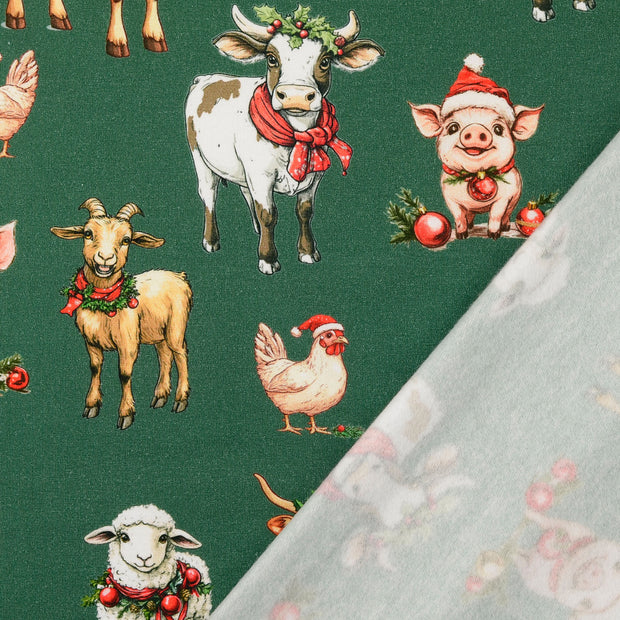 French Terry fabric Forest Green digital printed 