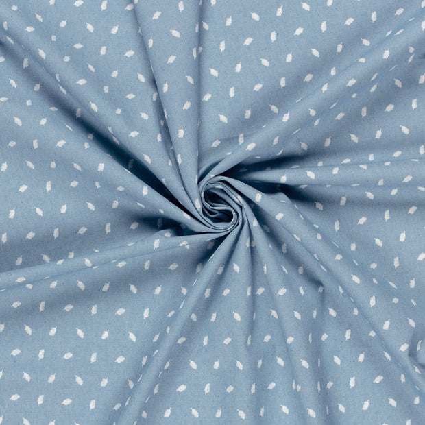 Denim fabric Light Blue dyed and printed 