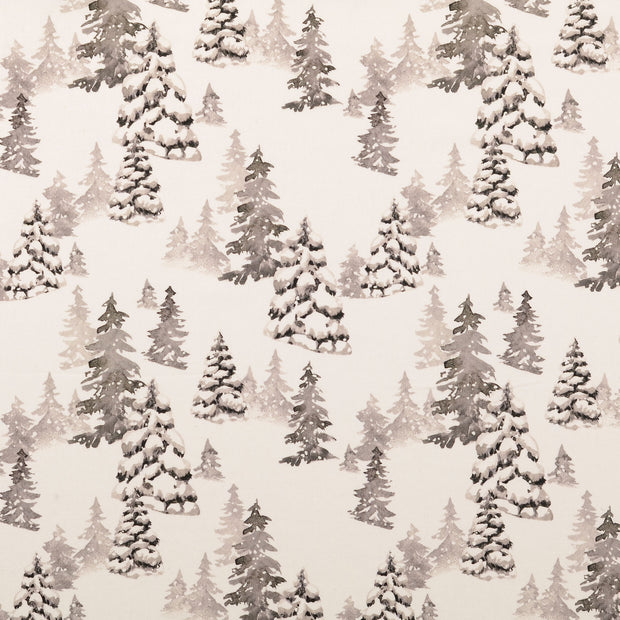 Cotton Poplin fabric Christmas White
