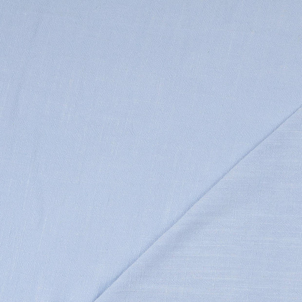 Lino Viscosa Tejido tela Azul claro slub 
