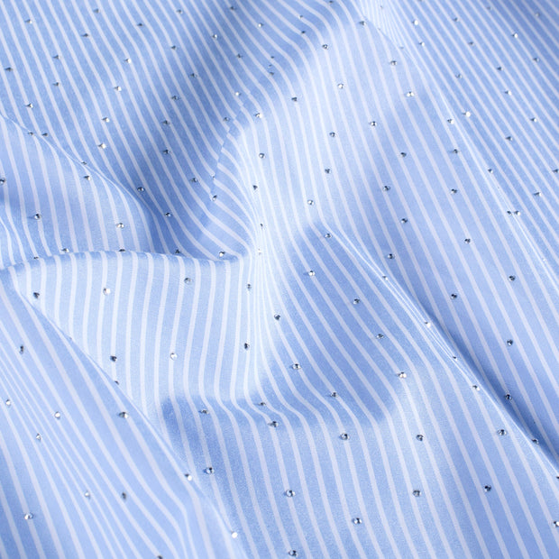 Woven Polyester fabric Stripes Light Pink