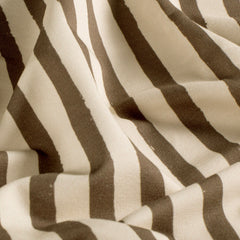 French Terry GOTS organic digital printed Stripes Dark Brown