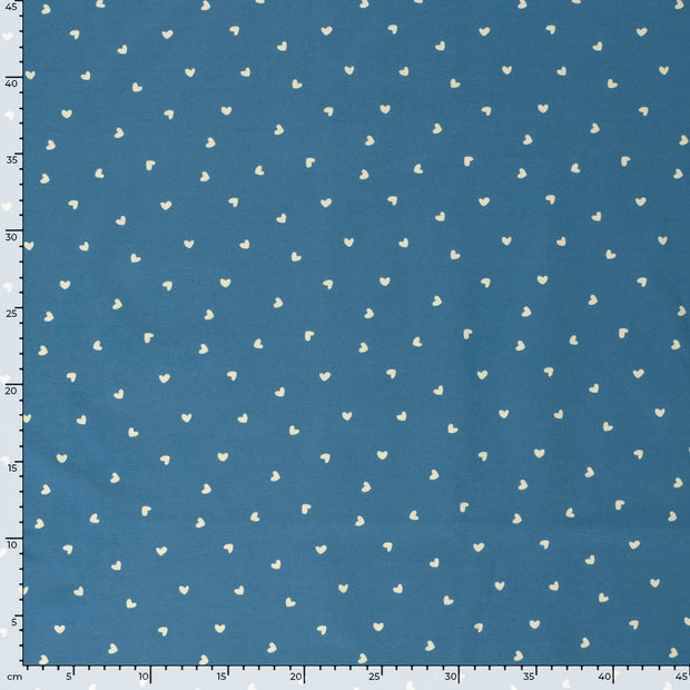 French Terry geraut fabrik Herzen Indigoblau