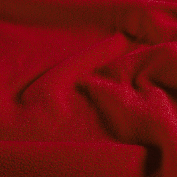 Fleece stof Effen Rood