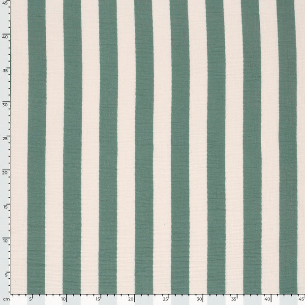 Double gaze tissu rayures Vert