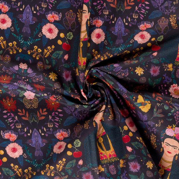 Panama fabric Purple digital printed 