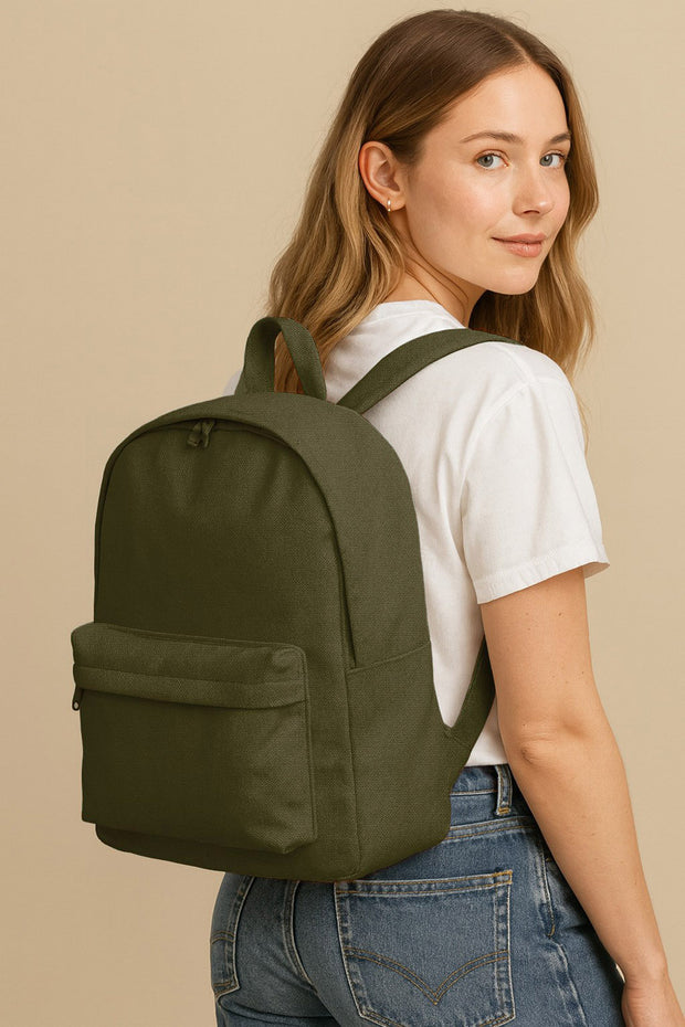 Canvas stof Effen Kaki groen
