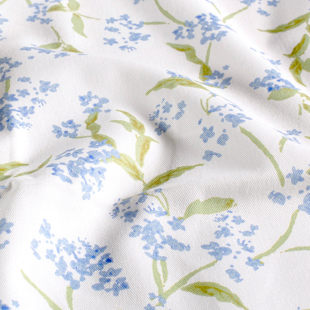 Twill fabric Flowers Baby Blue