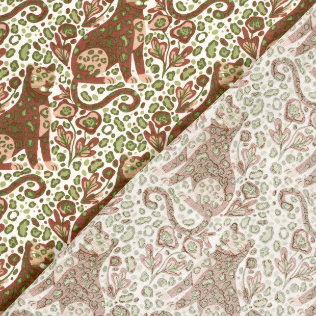 Muselina tela Panther estampado 