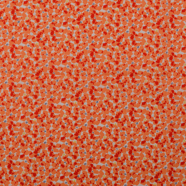 CO Popeline fabrik Blumen Orange