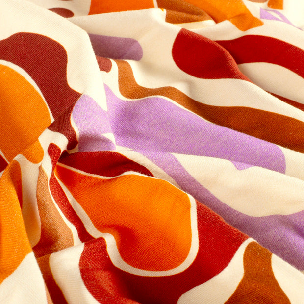 French Terry fabric Abstract Orange