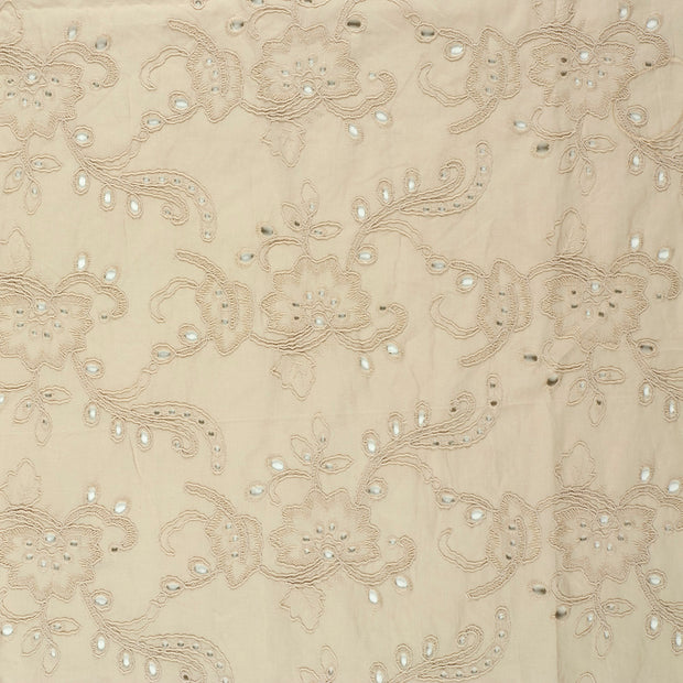 Cotton Poplin fabric Beige matte 