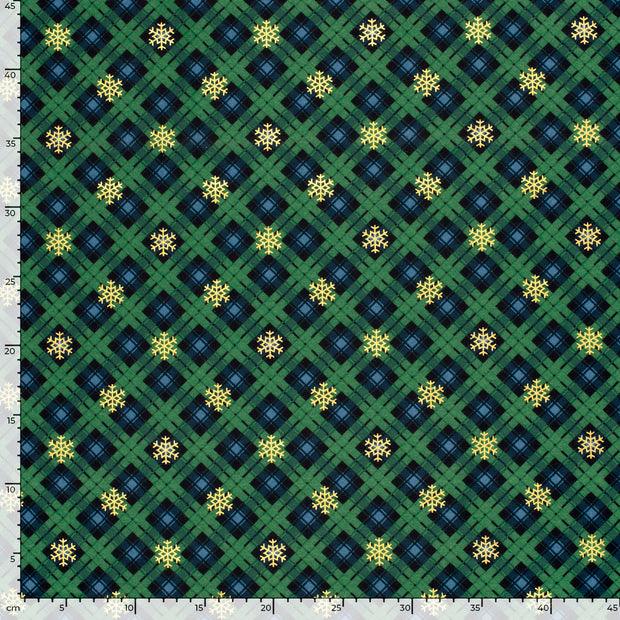 Flanell fabrik Karo's Grün