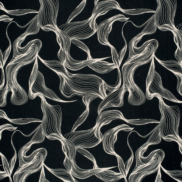 Borken Crepe fabric Black matte 