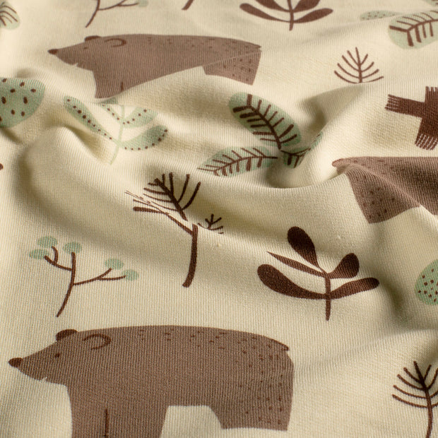French Terry fabric Bears Beige