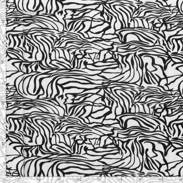 Geweven Viscose Linnen stof Zebra's Wit