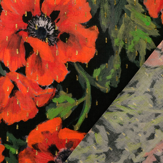  fabric Red digital printed 