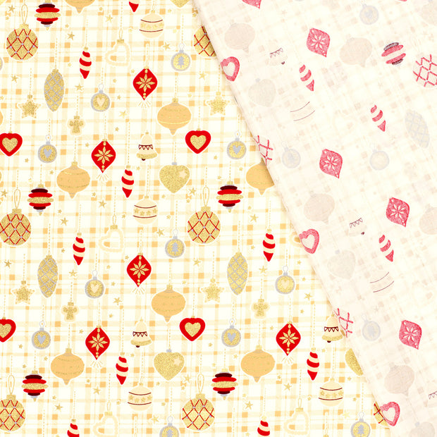 Cotton Poplin fabric Balls printed and foil 