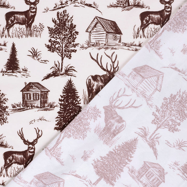 Jersey tissu cerfs imprimé numérique 