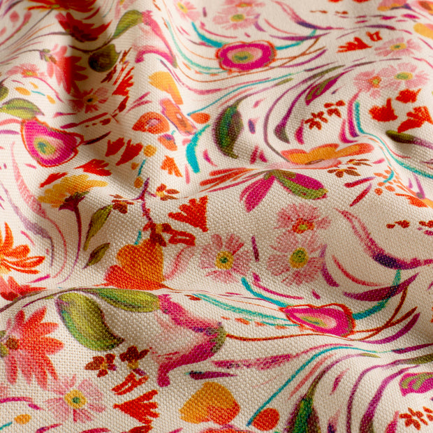 Panama stof Bloemen Beige