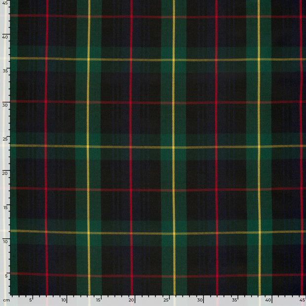 Gabardine fabric Checks Dark Green