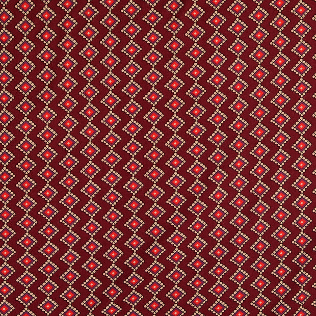 Viscose Twill fabrik Geometrisch Bordeauxrot