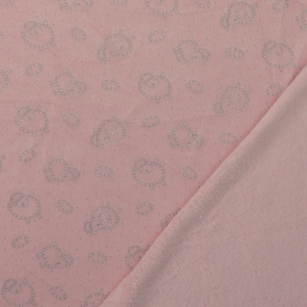 Nicky velours tela Rosa grabado (estampado) 