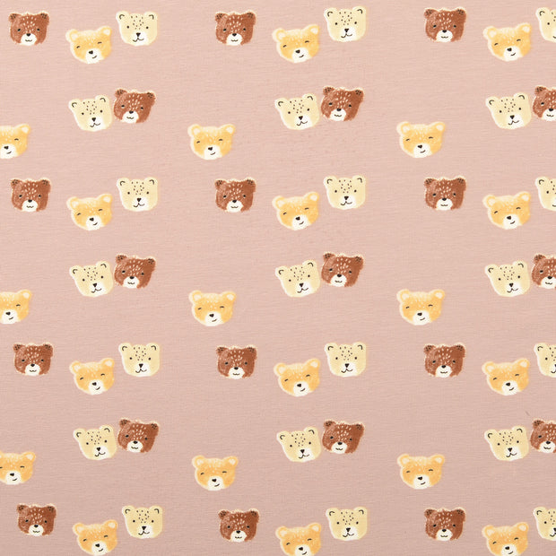 Jersey fabric Bears Brown