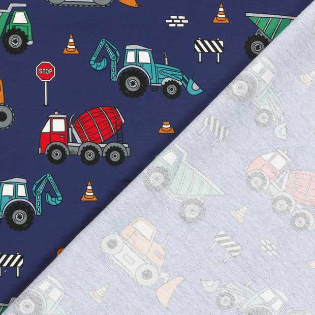 French Terry fabric Vehicles digital printed 