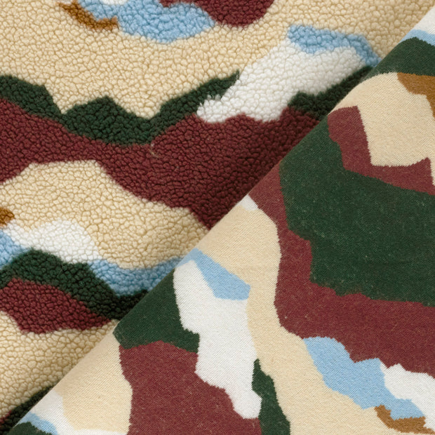 Sherpa Fleece fabrik Abstrakt bedruckt 