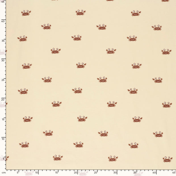 Jersey fabric Crabs Beige