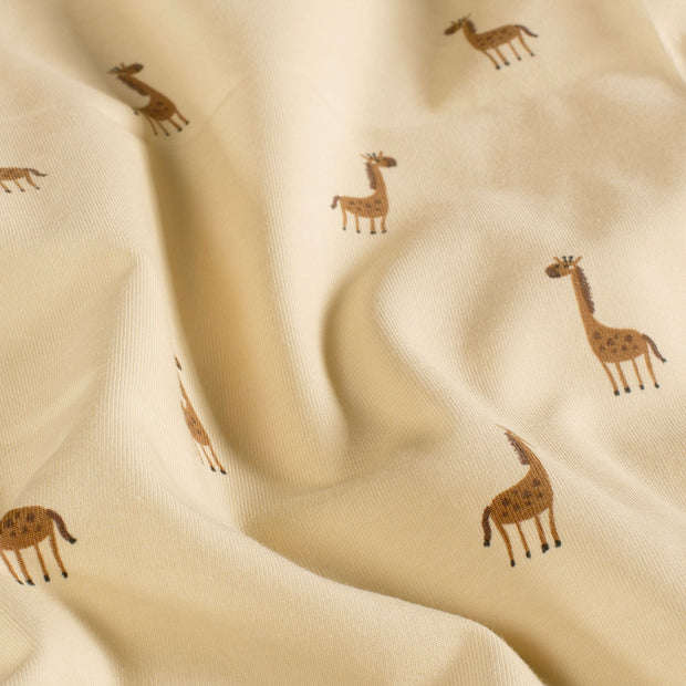 Jersey stof Giraffen Beige