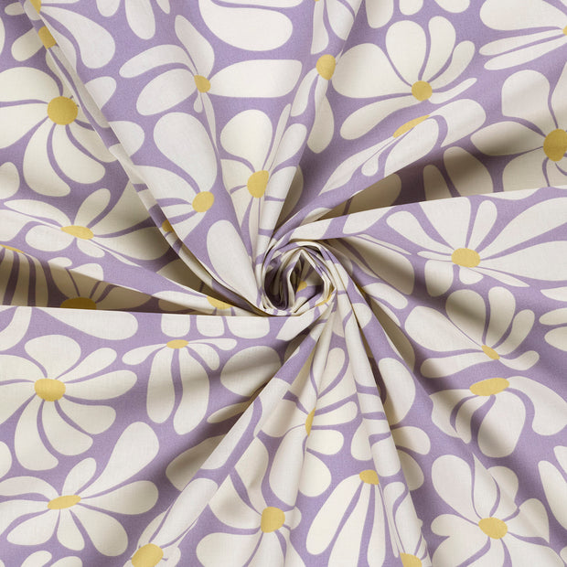 Cotton Poplin fabric Lila printed 
