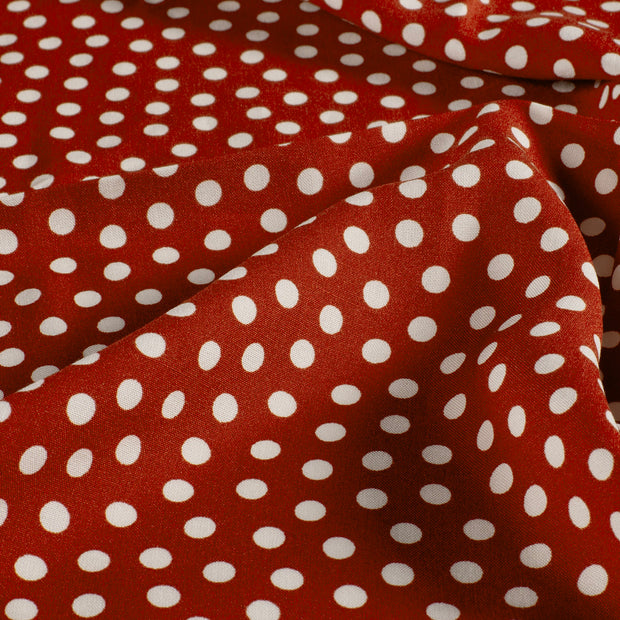 Bamboo Poplin fabric Dots Dark Red