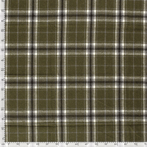 Jacquard fabric Checks Khaki Green