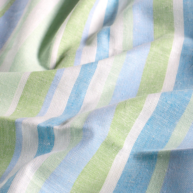 Linen fabric Stripes Light Blue