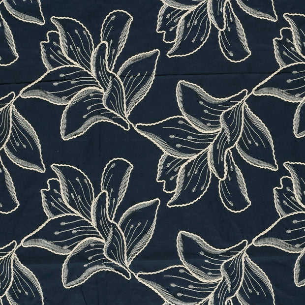 Voile fabric Navy matte 