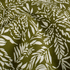 Viscose Nylon Crepe estampado Hojas Verde caqui