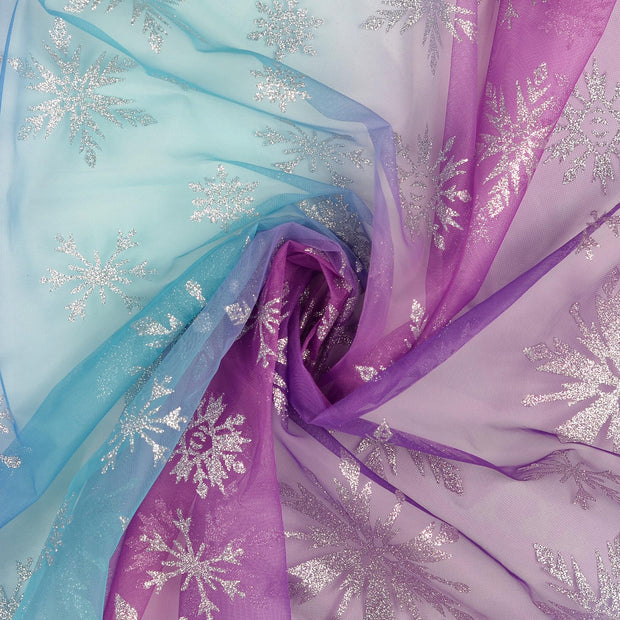 Malla tela Multicolor estampado con brillantina 