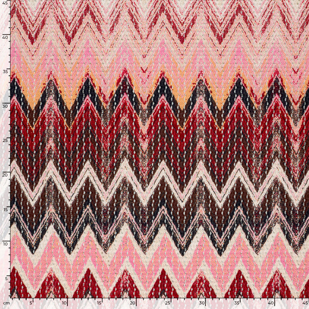 Plissé fabric Stripes Pink