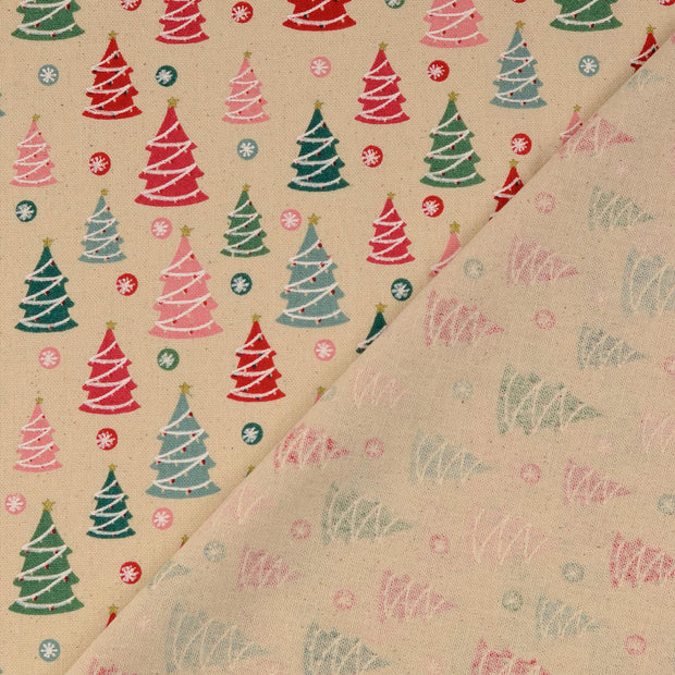 Canvas fabric Off White printed 