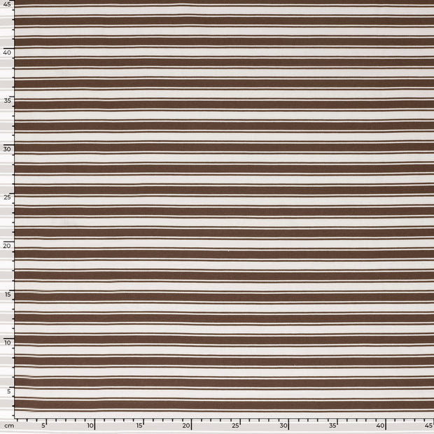 Jersey fabric Stripes Brique