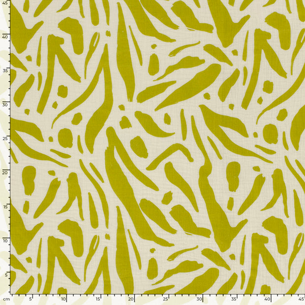 Double gaze tissu Abstrait Vert Citron