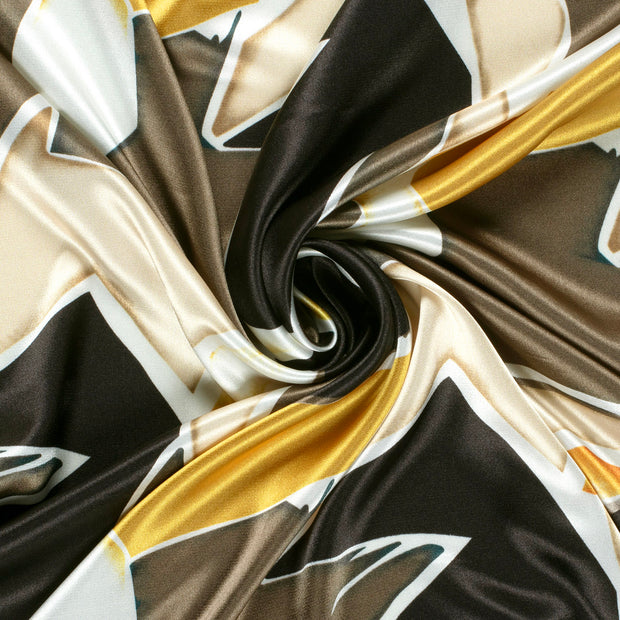 Satin fabric Abstract Black