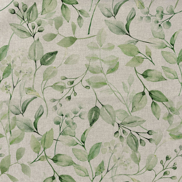 Aspecto lino tela Hojas Verde oliva